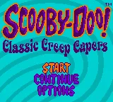 Scooby-Doo!: Classic Creep Capers Game Boy Color Main Menu