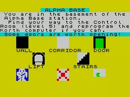 The Korth Trilogy 2: Besieged ZX Spectrum Alpha : start screen