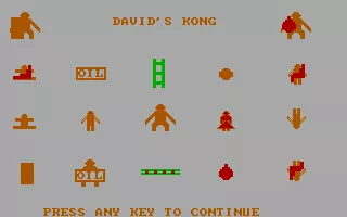 David&#x27;s Kong DOS Title screen, apparently also used to draw and capture the sprites