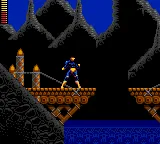 X-Men Game Gear Playing Cyclops in a level composed of bridges