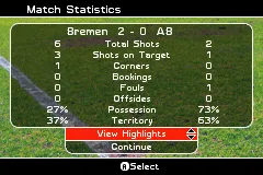 FIFA Soccer 2004 Game Boy Advance Match statistics