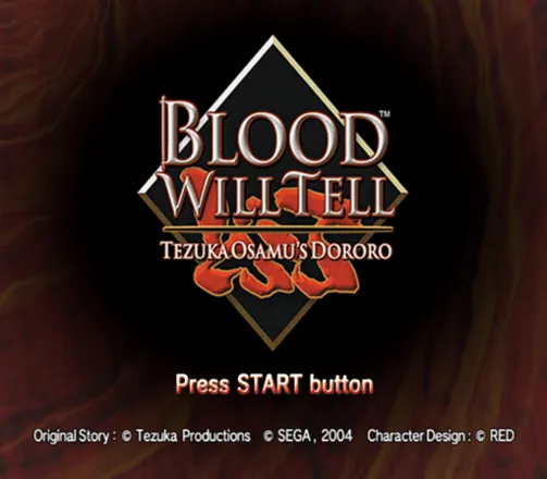 Blood Will Tell: Tezuka Osamu&#x27;s Dororo PlayStation 2 Title screen.