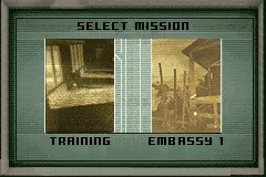 Tom Clancy&#x27;s Splinter Cell: Pandora Tomorrow Game Boy Advance Selecting the next mission to play