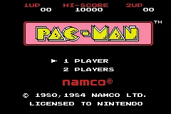 Pac-Man Game Boy Advance Title Screen