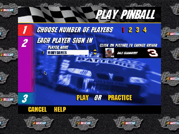 3-D Ultra NASCAR Pinball Macintosh Sign in