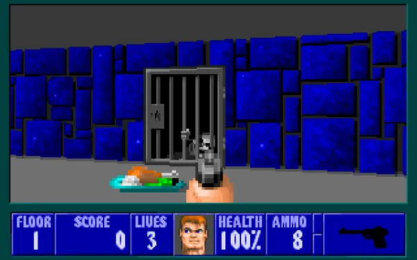 Wolfenstein 3D PC-98 Seeing all those prisons just makes me want to... eat chicken