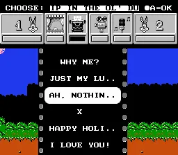 Tiny Toon Adventures: Cartoon Workshop NES You can also choose between certain lines of text to appear.