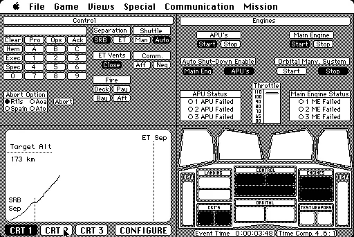 Orbiter Macintosh Changing CRT&#x27;s for progress of launch monitoring