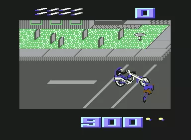 Paperboy Commodore 64 Isn&#x27;t that the guy on the motorcycle yesterday? He isn&#x27;t nice this time