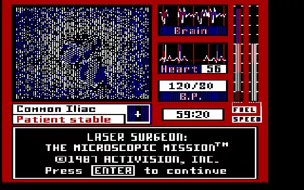 Laser Surgeon: The Microscopic Mission DOS Title Screen
