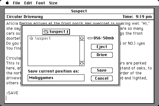 Suspect Macintosh Game save