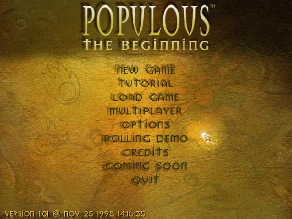 Populous: The Beginning Windows Main Menu