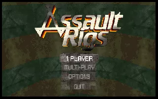 Assault Rigs DOS Main menu