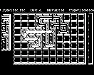 Pipe Dream Electron Level one. Unfortunately the entire game is in Mode 4 (2 colours) throughout.