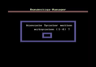 Bundesliga Manager Commodore 64 Up to four players can take part.