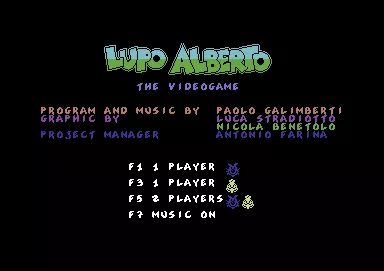 Lupo Alberto: The VideoGame Commodore 64 Main menu