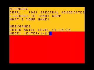 Color Meteoroids TRS-80 CoCo Options for game play