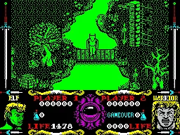 Gauntlet III: The Final Quest ZX Spectrum Game start. Player 2 is disabled.