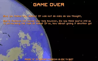 Astro3D DOS Game over