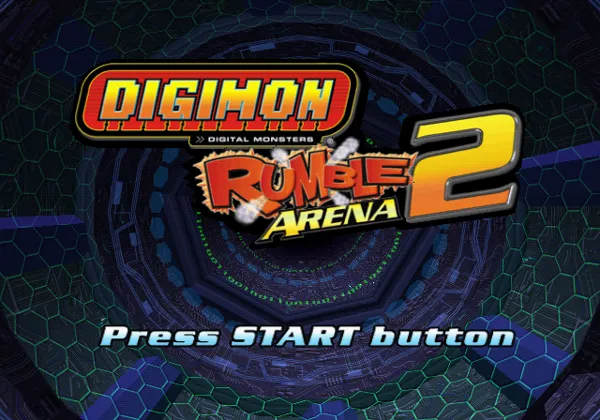Digimon Rumble Arena 2 PlayStation 2 Title screen.