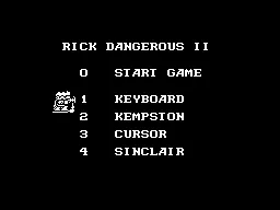Rick Dangerous 2 ZX Spectrum Main menu