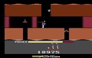 H.E.R.O. Atari 2600 Blasting through a wall with your laser