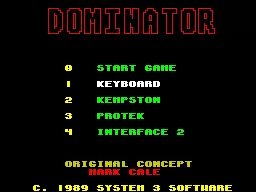 Dominator ZX Spectrum The game&#x27;s main menu screen
