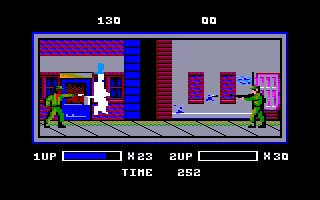 The Ninja Warriors Amstrad CPC Jumped too late and got hit