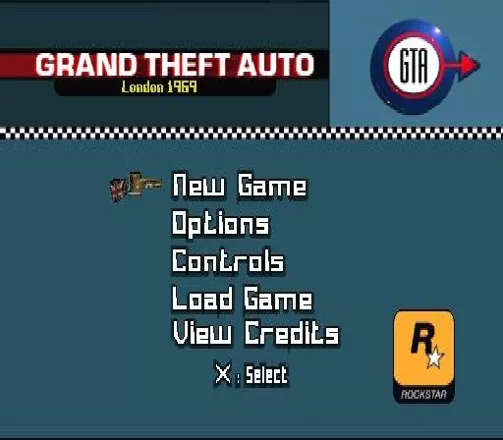Grand Theft Auto: London - Special Edition PlayStation Main menu.