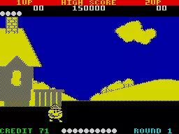 Pac-Land ZX Spectrum Pacman begins his journey.