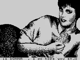Strip Poker II Plus ZX Spectrum Welcomed Donna, one of the opponents