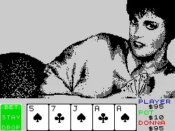 Strip Poker II Plus ZX Spectrum A pair of aces is not too bad