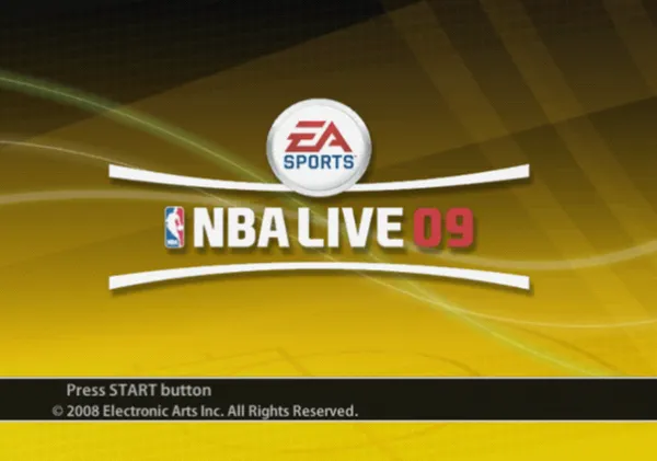 NBA Live 09 PlayStation 2 Title screen.