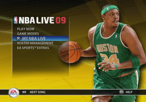 NBA Live 09 PlayStation 2 Menu screen.