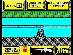 Rapid Fire ZX Spectrum You got half a second at the beginning before you have the first enemy at your throat.