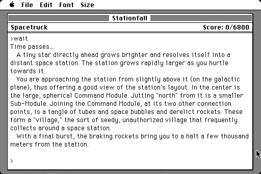 Stationfall Macintosh Landing at station 