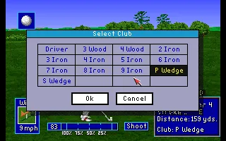 PGA European Tour Amiga CD32 Choosing the right club.