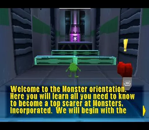 Disney&#x2022;Pixar&#x27;s Monsters, Inc.: Scare Island PlayStation During monster training, you will be shown how to play the game by Roz.