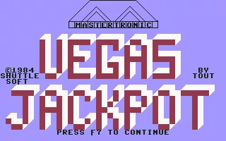 Vegas Jackpot Commodore 64 Title Screen
