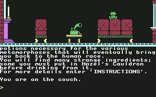 The Witch&#x27;s Cauldron Commodore 64 Starting on a couch