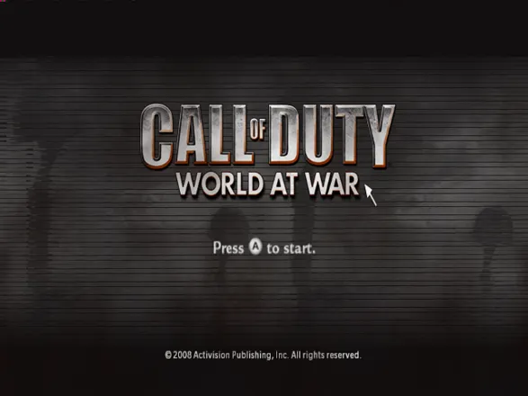 Call of Duty: World at War Wii Title Screen