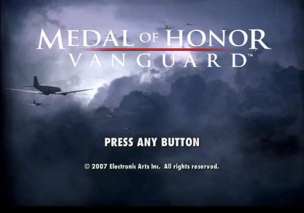 Medal of Honor: Vanguard PlayStation 2 Title screen.