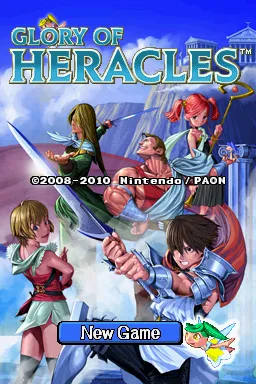 Glory of Heracles Nintendo DS Title screen.