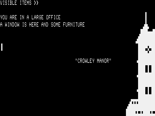 The Curse of Crowley Manor TRS-80 Title - game start