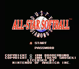 Dusty Diamond&#x27;s All-Star Softball NES Title Screen
