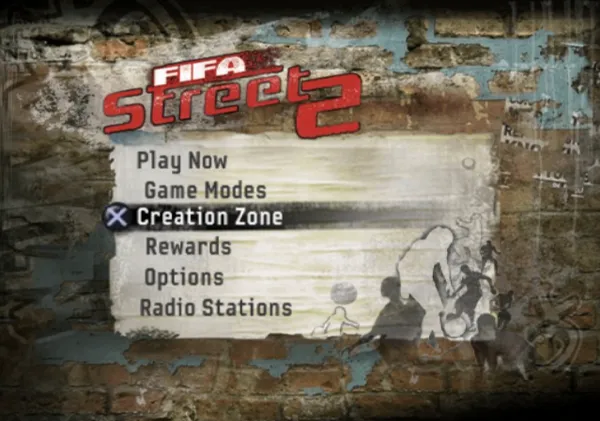 FIFA Street 2 PlayStation 2 Menu screen.