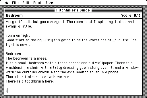 The Hitchhiker&#x27;s Guide to the Galaxy Macintosh Exploring the room