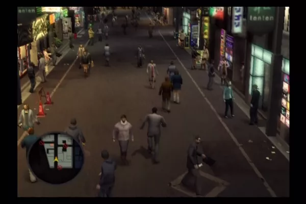 Yakuza PlayStation 2 Streets are impressively always packed.