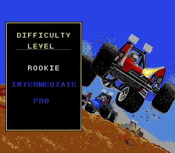 Road Riot 4WD SNES Select the difficulty level