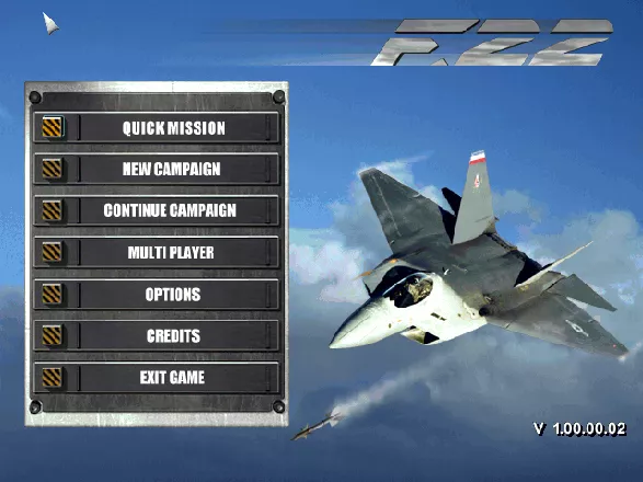 F-22 Lightning II DOS Main menu